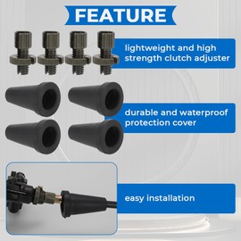 AUTOVIC Clucth Brake Cable Adjuster with Rubber Protection Cover, Universal Cable Adjuster Nut Bolts 8mm for Honda Yamaha Kawasaki Suzuki ATV Motorcycle (Black)