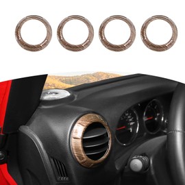 RT-TCZ for Jeep JK Air AC Vents Cover Trim Rings Wood Grain for Jeep Wrangler JK JKU 2011-2017 Wood Grain Interior Accessories 4pcs