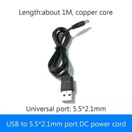 USB To DC 5.5mm x 2.1mm Plug DC Power Supply Socket Cable Cord For Lamp Fan Toy