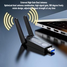 Ouitble USB WiFi Adapter 1200Mbps 5GHz/2.4GHz 5dBi Dual Band USB 3.0 WiFi Dongle Wireless Network Adapter with for Wins XP 7 8 8.1 10