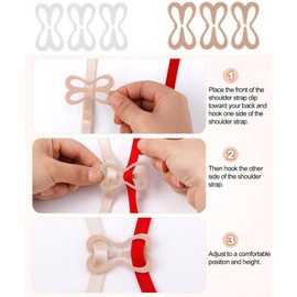 Shirene BH Träger Clips,12 Stück BH-Träger-Clips für Racerbacks,Anti-Rutsch BH-Clip für den Rücken,Verstellbare Trägerhalter zum Verbergen von Trägern,Bikini,Sportbekleidung und Shirts