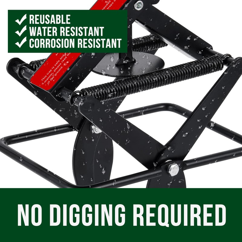 Garsum Mole Traps That Kill, EasySet Eliminator Black Scissor Traps,