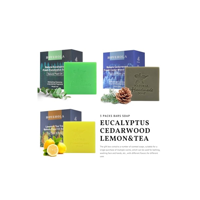 3 Pastillas De Jabón Natural Para Baño - Aceites Esenciales