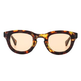 LJCZKA Vintage Round Sunglasses for Women Men Oval Small Circle Fashion 90s Unisex UV400 Protection Glasses (LeopardOrange)