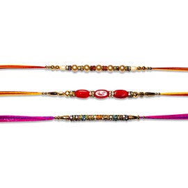 Set of 3 Rakhi for Raksha Bandhan Festival, Rakhi Thread, Rakhi for Brother,Fancy Rakhi, Bracelet for Brother | Rakhi for Bhaiya Bhabhi