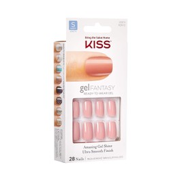 Kiss Nails GEL FANTASY Short Design Nails w/Adhesive Tabs & Glue (KGN12-RIBBONS) (1 PACK)