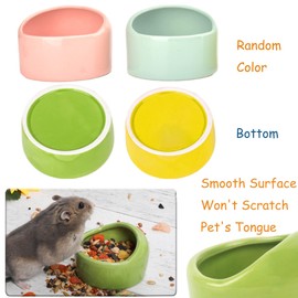 JSLZF Small Animal Bowl Ceramic Hamster Bowl Hamster Food Dish Prevent Knocking Over, Food Splashing and Chewing Feeding Dish for Gerbil Chinchilla Rat Ferret Hedgehog (3 PCS)