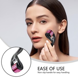 0.5mm Derma Roller for Skin Hair Care, 540 Titanium Microneedles for Enhances Skin Texture Reduces Fine Line Acne Scars and Promote Healthy Hair Growth for All Skin Types and Home Skincare Treatments