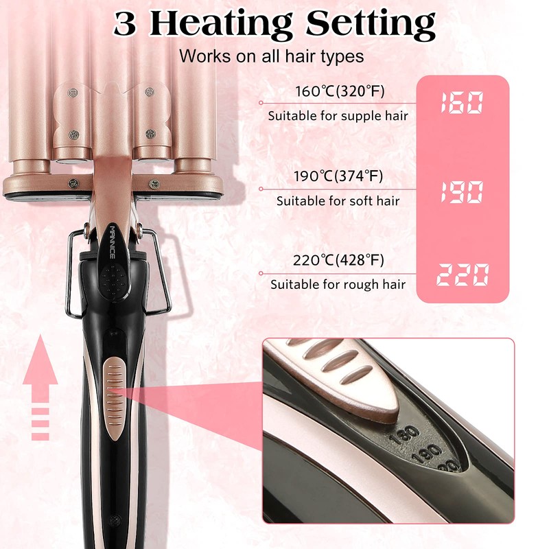 5 Barrel Curling Iron Wand, 0.6 Inch (16mm) Hair Waver