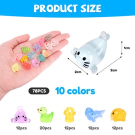 Mini Resin Animals to Hide, 140 Pcs Mini Resin Animals Bulk for Miniature Fairy Garden Accessories Micro Landscape Aquarium Potted Decoration (78)