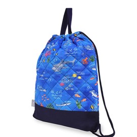 Colorful Candy Style N0456700 Knapsack with Gusset, Boys, Elementary School Students, Stylish, Quilting, Kindergarten School Commute, Includes Handle, Blue Lagoon