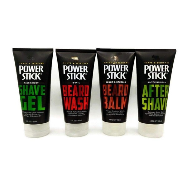 Beard Wash, Beard Balm, Shave Gel & After Shave by Power Stick