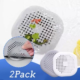Unbranded Bathroom Drain Hair Catcher Bath Stopper Plug Water Sink Strainer Filter Shower - White*1+Gray*1, 2Pack