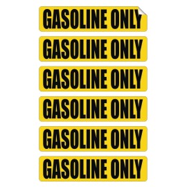 Unbranded 6 pack GASOLINE ONLY Vinyl Decals / Stickers / Gas Door Labels Fuel Gas Emblems