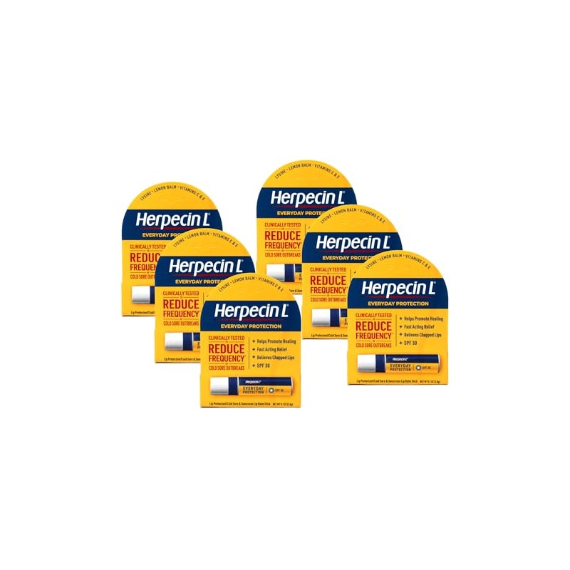 Herpecin-L bálsamo labial, 30 SPF, 0,1 onza, Pacquete 6