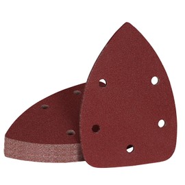 120 Grit Mouse Sander Sandpaper, Jamiikury 5 Hole Detail Sander Sandpaper Palm Sander Paper Mouse Sanding Pads Hook and Loop Sanding Sheets - Pack of 20