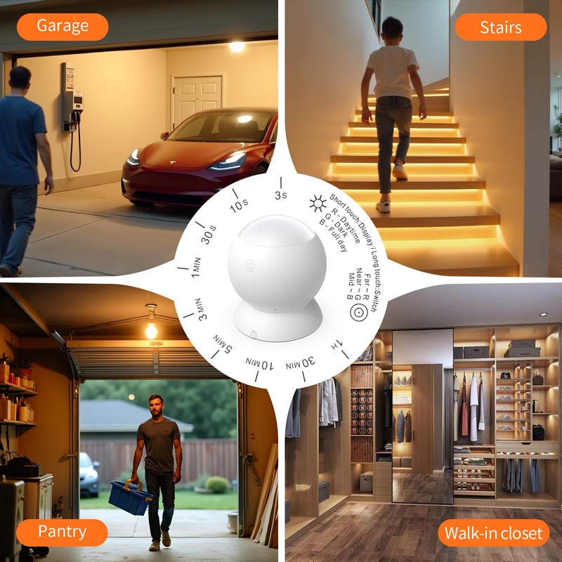 Wothfav Motion Sensor Light Switch with Built-in Timer Settings, PIR