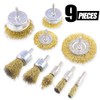Wire Wheel Cup Brush Drill Bit Set of 9 Brass