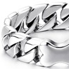 COOLSTEELANDBEYOND Masculine Mens Stainless Steel Large Curb Chain Bracelet with