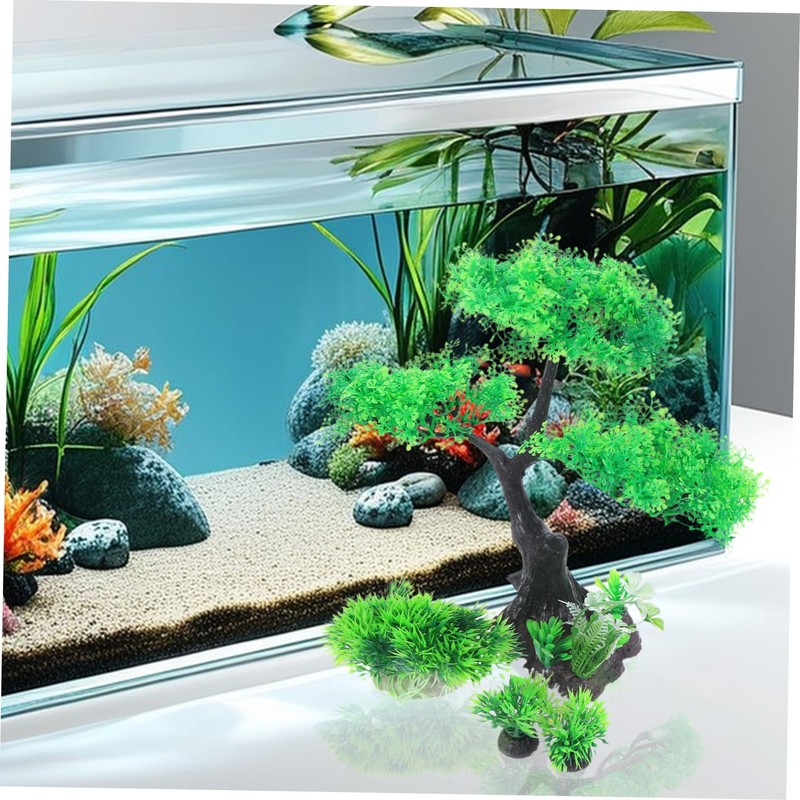 COLLBATH Freshwater Aquarium Plants Fish Tank Artificial Plants Set Realistic