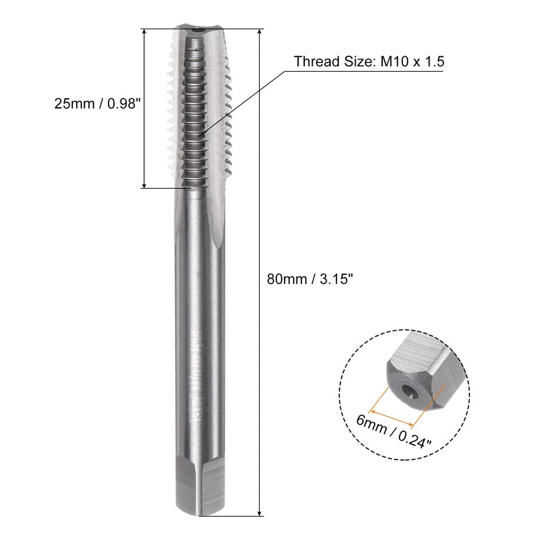 sourcing map 2pcs Metric Hand Tap Set, M10 x 1.5