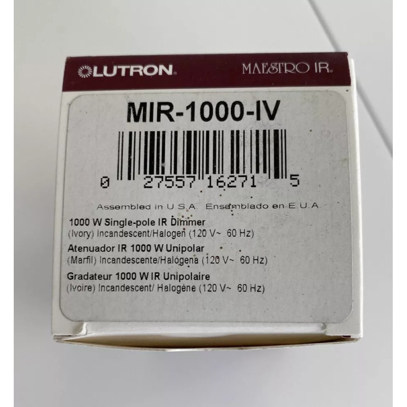 Maestro Lutron Maestro IR 1000 Watt Dimmer Switch MIR-1000-IV, IVORY