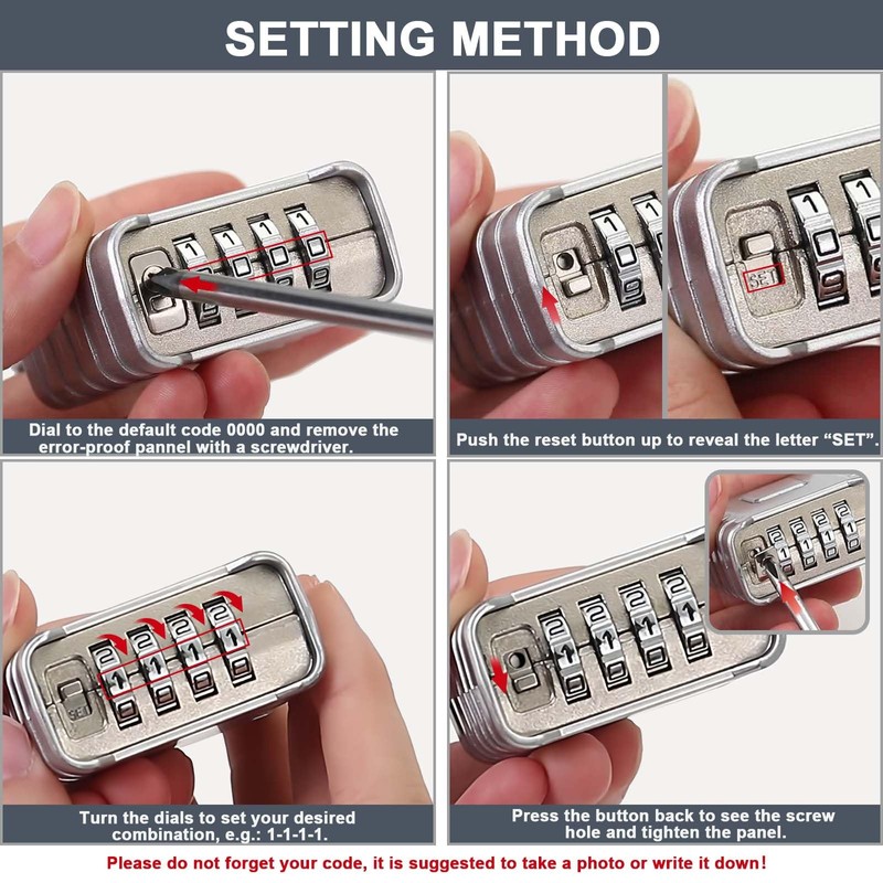 ZHEGE Heavy Duty Combination Lock Outdoor, 4 Digit Large Weatherproof