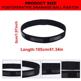 Gosknor Adjustable Mastectomy Drain Holder Belt, JP Drain Tube Management for Post Surgery Recovery Prevents Kinks Ideal for Mastectomy Surgery (Black)