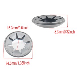 FDXGYH 4 Pcs Push On Pushnut Caps Spring Steel Pushnut Permanent Washer Caps Fits 5/8” in Diameter Axles for Hand Trucks, Rolling Bins, and Lawn Wagons