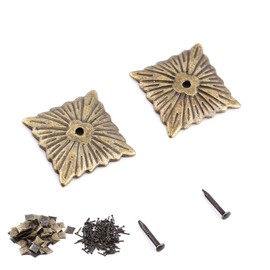 Furniture Stud, 200pcs Upholstery Nail Tack Stud Antique Upholstery Nail Wood Decorative Tack Stud for Home Furniture Decor(21x21mm-Type3, Green Bronze)