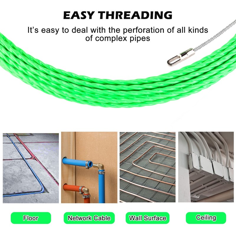 Vegena 40 m Cable Retraction Spring Retractable Spiral Cable Pulling