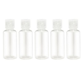 QIRUIRED 5 Pieces Flip Cap Bottles Plastic Empty Transparent Containers Bottle Refillable Squeeze for Travel Shampoo Cosmetic Lotion Toiletries (50ML)