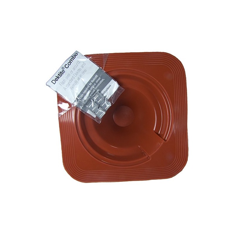 #3 (DC203REC) DEKTITE Square Base Combo Pipe Flashing Boot: RED