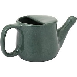 ANCIENTIMPEX Ancient Impex Ceramic Neti Pot, Spill Proof with 5 Sachets Neti Salt - Forest Green Color, Holds 400 ML (13.5 FL Oz)