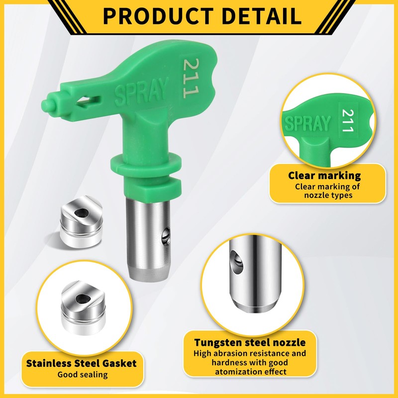 15 Pcs Sprayer Tips Set,7 Pcs High Pressure Reversible Spray