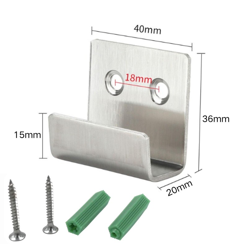 Yurakt Metal Fittings, U-Shaped Stainless Steel Support Wall Fixing Hooks,