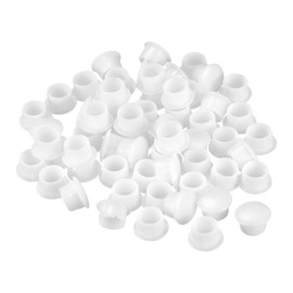 sourcing map Screw Hole Plugs, 10mm(25/64") Dia PP Snap in Shelf Button Flush Type Caps for Furniture Cabinet Cupboard, White 60 Pcs