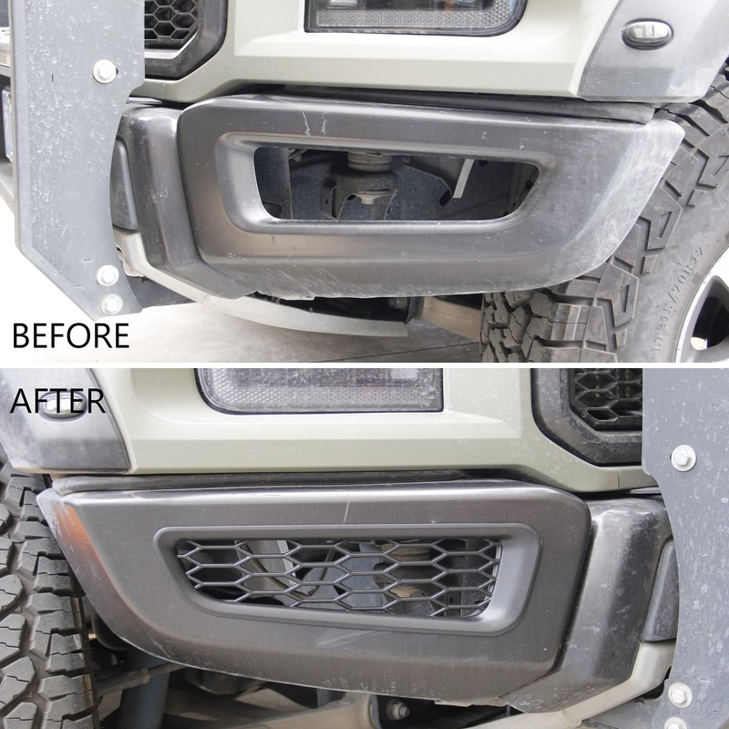Honeycomb Front Bumper Bottom Fog Vent & Side Fender &