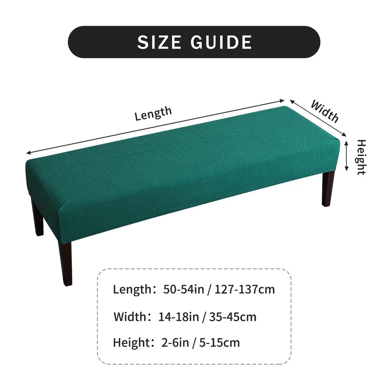 FORCHEER Dining Bench Cover Waterproof Stretch Jacquard Bench Slipcover for