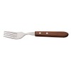 Utopia Wooden Studded Handle Steak Fork - Set of 12