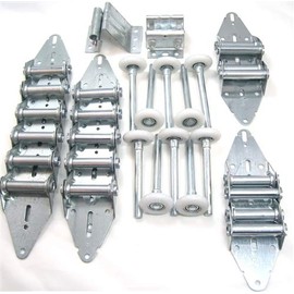 GM Garage Doors, Inc. Industrial Steel Garage Door Hardware Kit - 9x9 Rollers, Hinges, Brackets (Unfinished)
