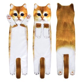 AGRIMONY Funny Cat Towels for Kitchen and Bathroom - Cat Decoration Hanging Towel Washcloth Valentine's Day Housewarming Gift Birthday Gift Ideas - Gift for Women Cat Lovers