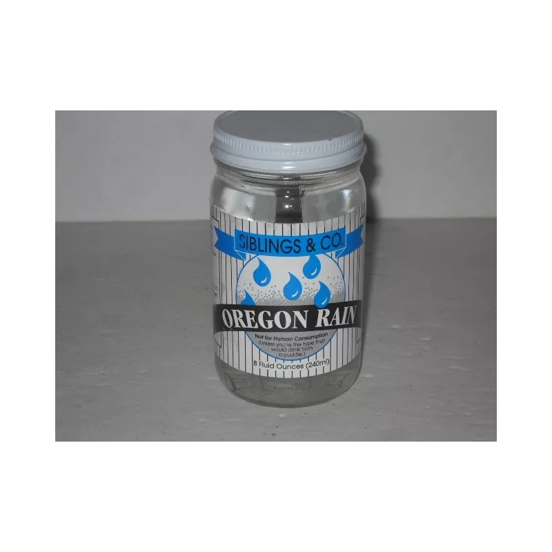 Oregon Rain, 8 oz Bottled Rain Water (not for drinking),