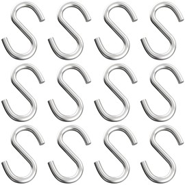 12 Pcs 2.3 Inch S Hook 304 Stainless Steel Hanging Hooks for Hanging Products or Items, Chain Hardware