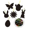 Orbitron 6Pc Easter Scratch Art Scraper Foil Hanging Decorations Easter