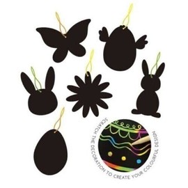 Orbitron 6Pc Easter Scratch Art Scraper Foil Hanging Decorations Easter Tree Crafts Craft