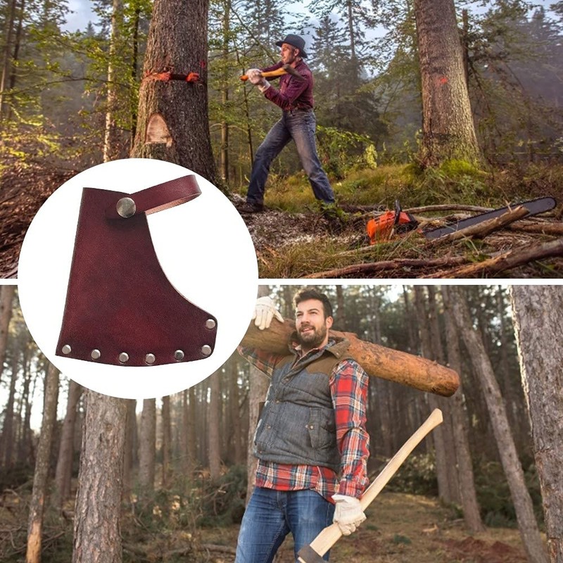 MEROURII Axe Head Holster,Axe Blade Cover ​Leather Adjustable Hatchet Protectors