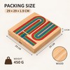 Wooden 3-Track Cribbage Board Game with 9 Pegs, Playing Cards