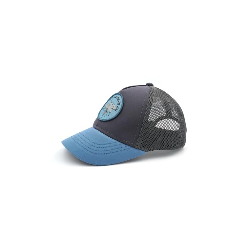 maximo Mini Boy-Cap Shark Snap-Back Closure, Anthracite/blue, 47