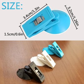 TOGRAND 6PCS Multi Purpose Suction Cup Clip,Tickets Bills Organization Clamp,Car Sunshade Cloth Fixing Clip, Refrigerator Message Papers Clamp, Souvenir Clip (Black)